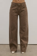 BAYSE - AVERY MID RISE JEAN - CHOCOLATE