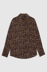 ANINE BING - BRIDGET SHIRT - BLACK & BROWN LEOPARD