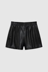 ANINE BING - KAM SHORT - BLACK VEGAN LEATHER