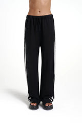 SUMMI SUMMI - KNIT PANT - BLACK / CREAM STRIPE