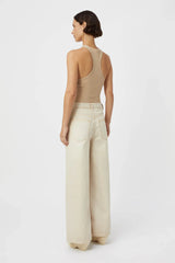 CAMILLA AND MARC - NORA RIB TANK - ALMOND MARLE