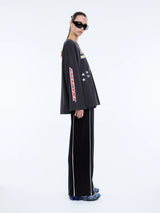 ENA PELLY - SPEEDWAY LONG SLEEVE TEE - WASHED CHARCOAL