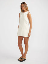 ENA PELLY - MAE DENIM MINI DRESS - ECRU