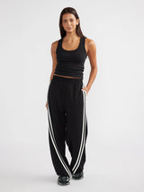 ENA PELLY - VALENTINA STRIPE PANT - BLACK