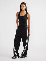 ENA PELLY - VALENTINA STRIPE PANT - BLACK