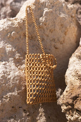 LA TRIBE - GIA BEADED TOTE BAG - NATURAL