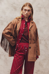 BLANCA - KIARA FRINGE JACKET - MOCHA