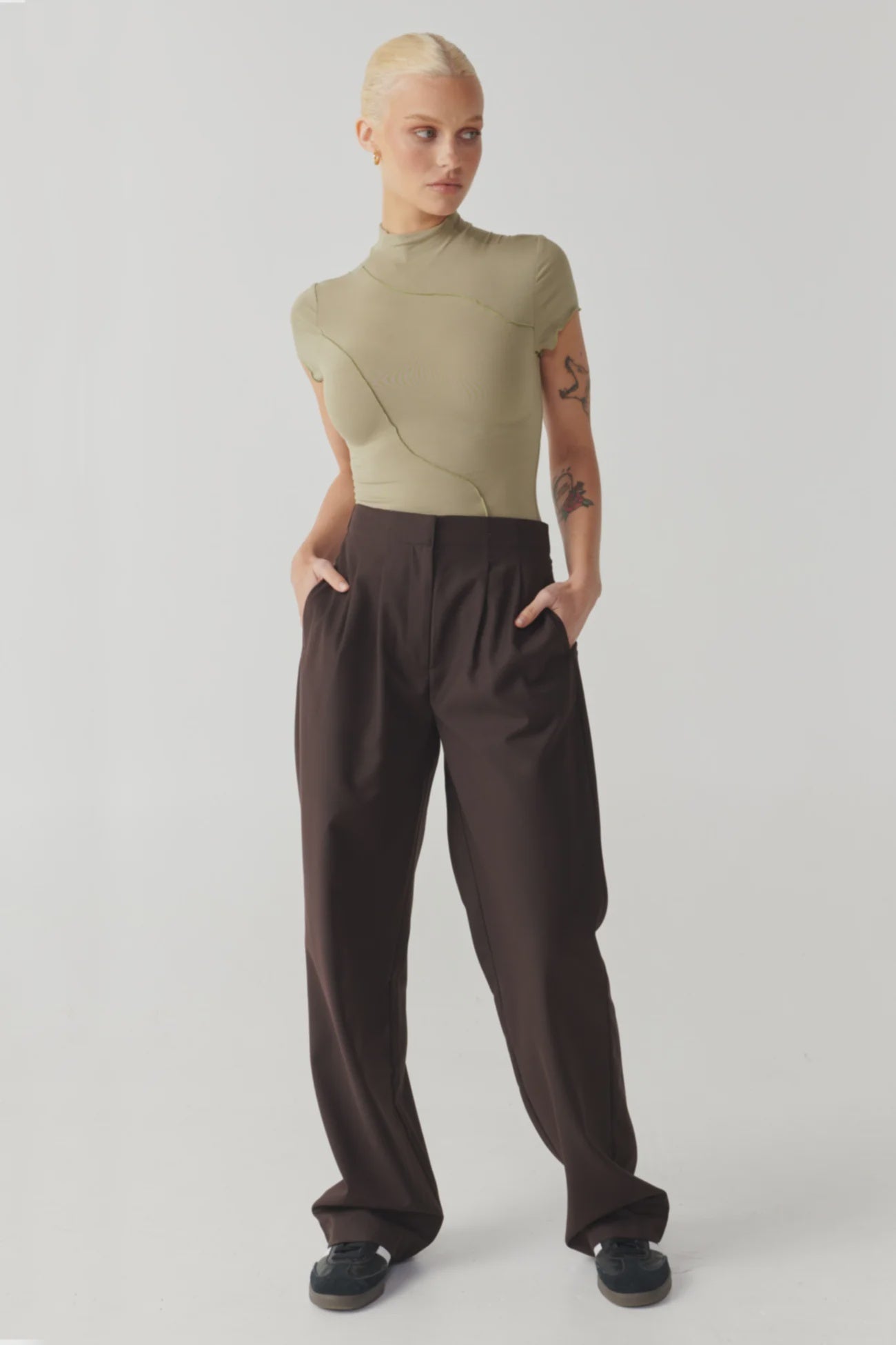 RAEF THE LABEL - ASHER WIDE LEG PANT - ESPRESSO