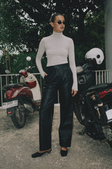 RAEF THE LABEL - SASHA VEGAN LEATHER PANT - BLACK