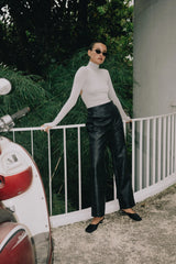 RAEF THE LABEL - SASHA VEGAN LEATHER PANT - BLACK