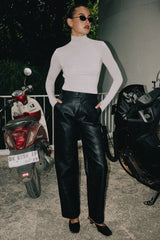 RAEF THE LABEL - SASHA VEGAN LEATHER PANT - BLACK