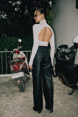 RAEF THE LABEL - SASHA VEGAN LEATHER PANT - BLACK