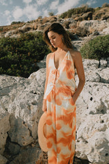 RAEF THE LABEL - CAMERON TIE FRONT CAMI - MANGO ABSTRACT