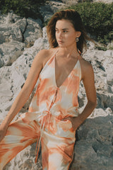 RAEF THE LABEL - CAMERON TIE FRONT CAMI - MANGO ABSTRACT