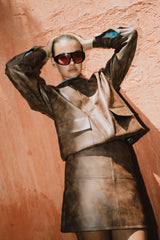 RAEF THE LABEL - SASHA VEGAN LEATHER JACKET - TAN