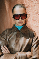 RAEF THE LABEL - SASHA VEGAN LEATHER JACKET - TAN