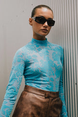RAEF THE LABEL - FLOCKED LACE TOP - HORIZON