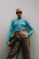 RAEF THE LABEL - FLOCKED LACE TOP - HORIZON