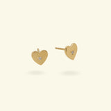 DOLCETTO DESIGNS -CLEMENTIA HEART STUD - GOLD