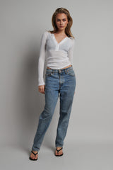 BAYSE BRAND - XAVIER BUTTON TOP - WHITE