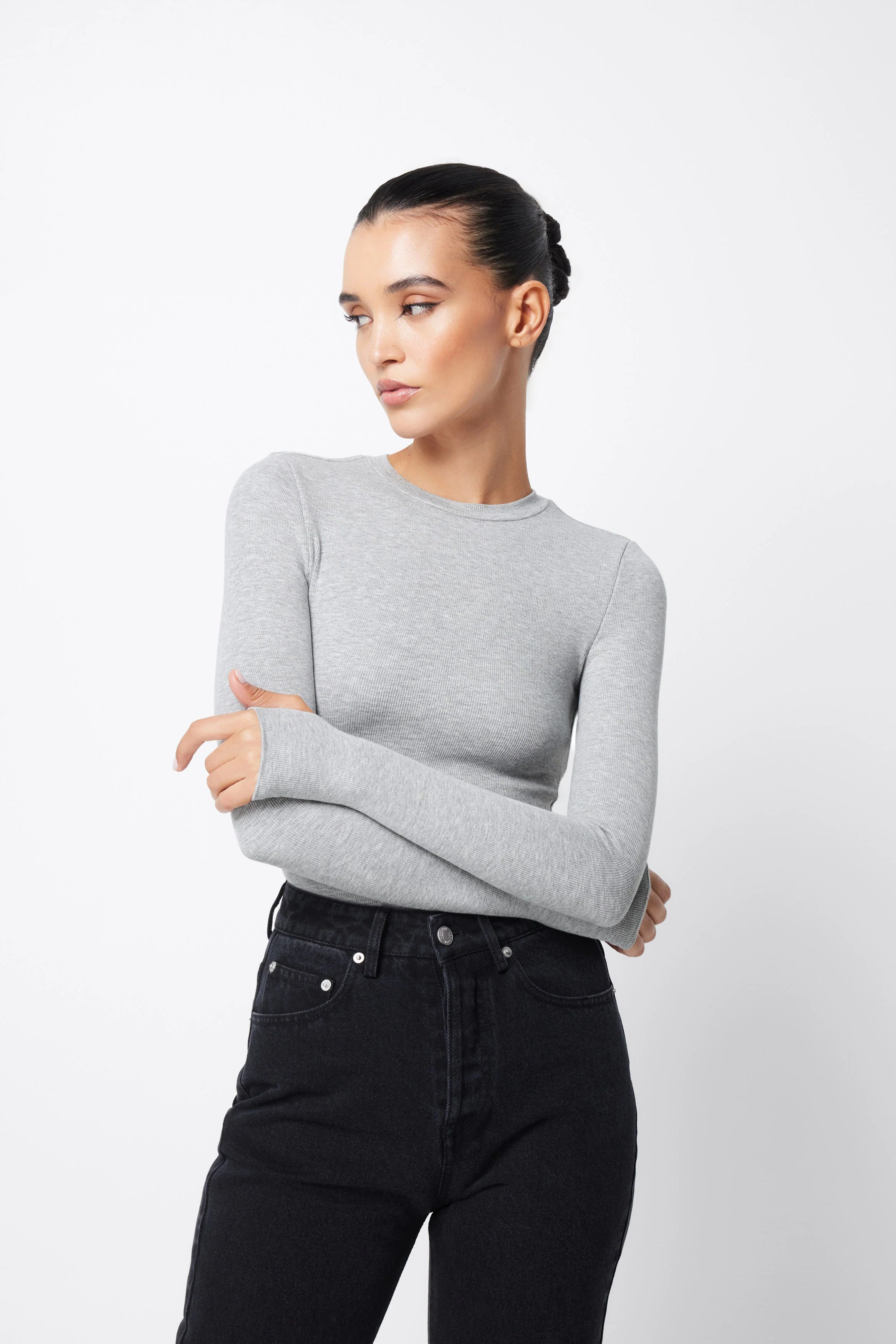 MOSSMAN - THE BROOKLYN TOP - GREY MARLE