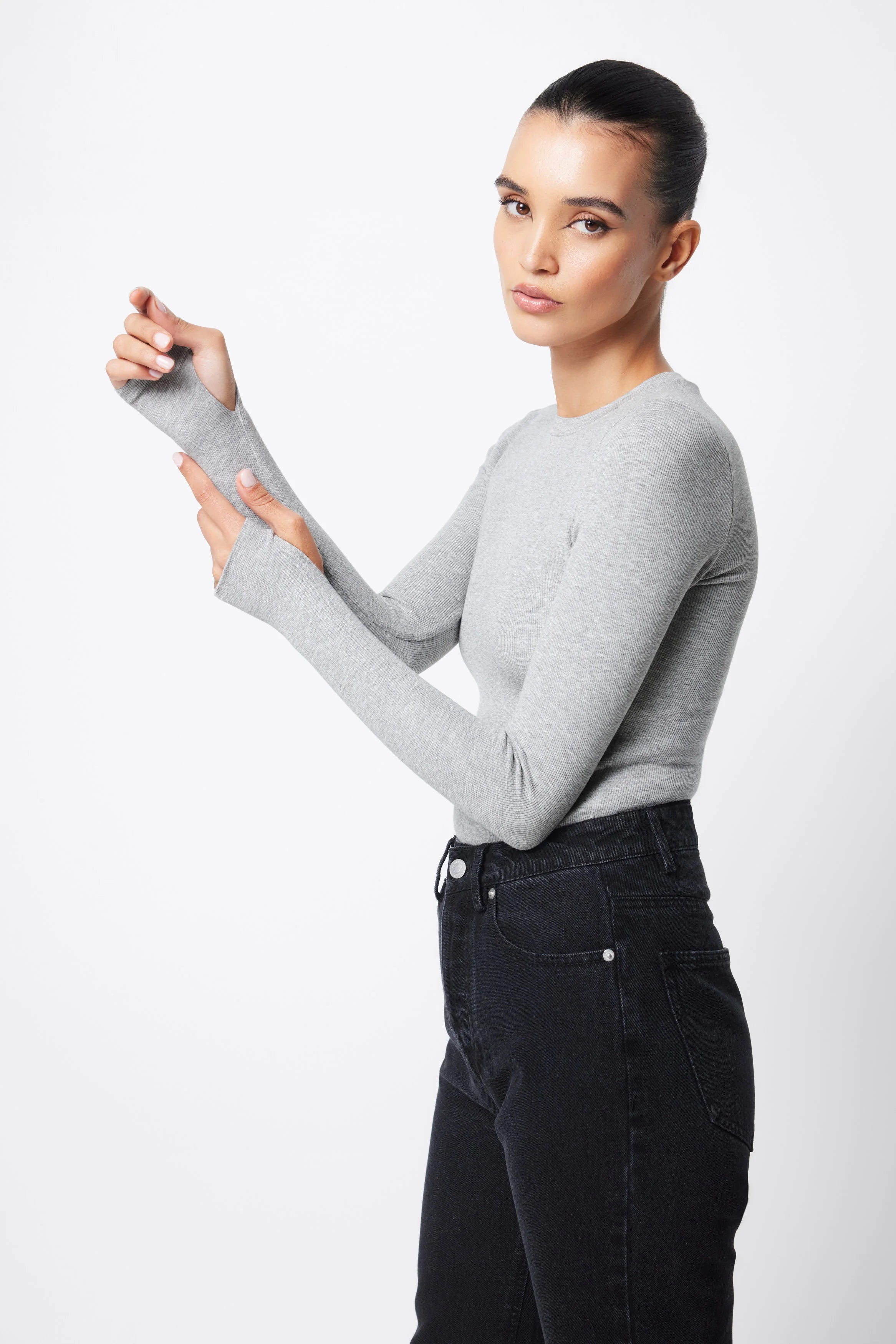 MOSSMAN - THE BROOKLYN TOP - GREY MARLE