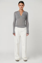 BAYSE BRAND - XAVIER BUTTON TOP - ALLOY