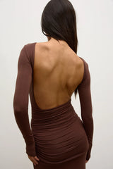 BAYSE - ETTA MAXI DRESS - CHOCOLATE
