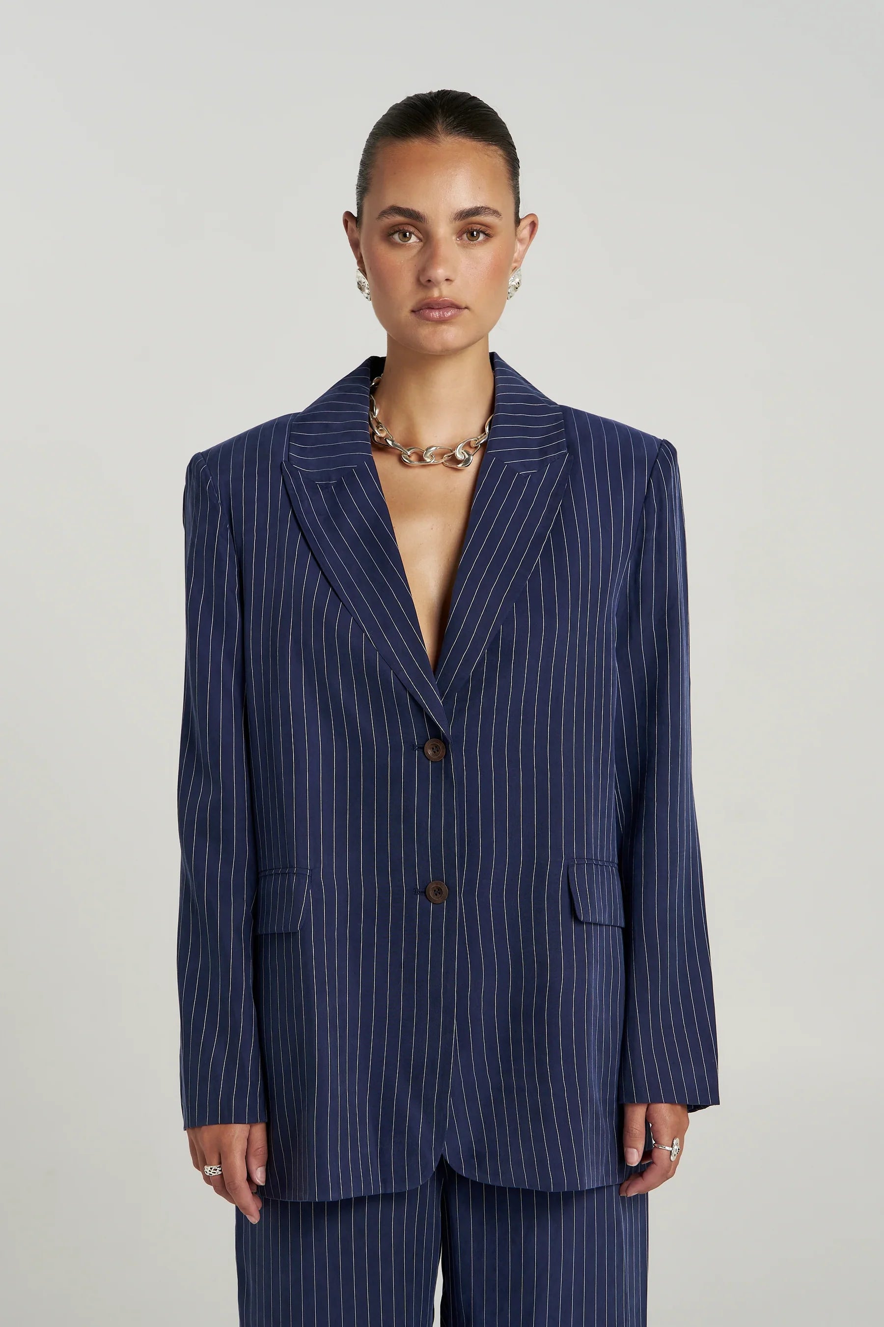 PRE ORDER - SUMMI SUMMI - OS BLAZER - NAVY PINSTRIPE
