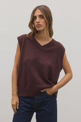BAYSE - EMBER KNIT VEST - PLUM