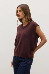 BAYSE - EMBER KNIT VEST - PLUM
