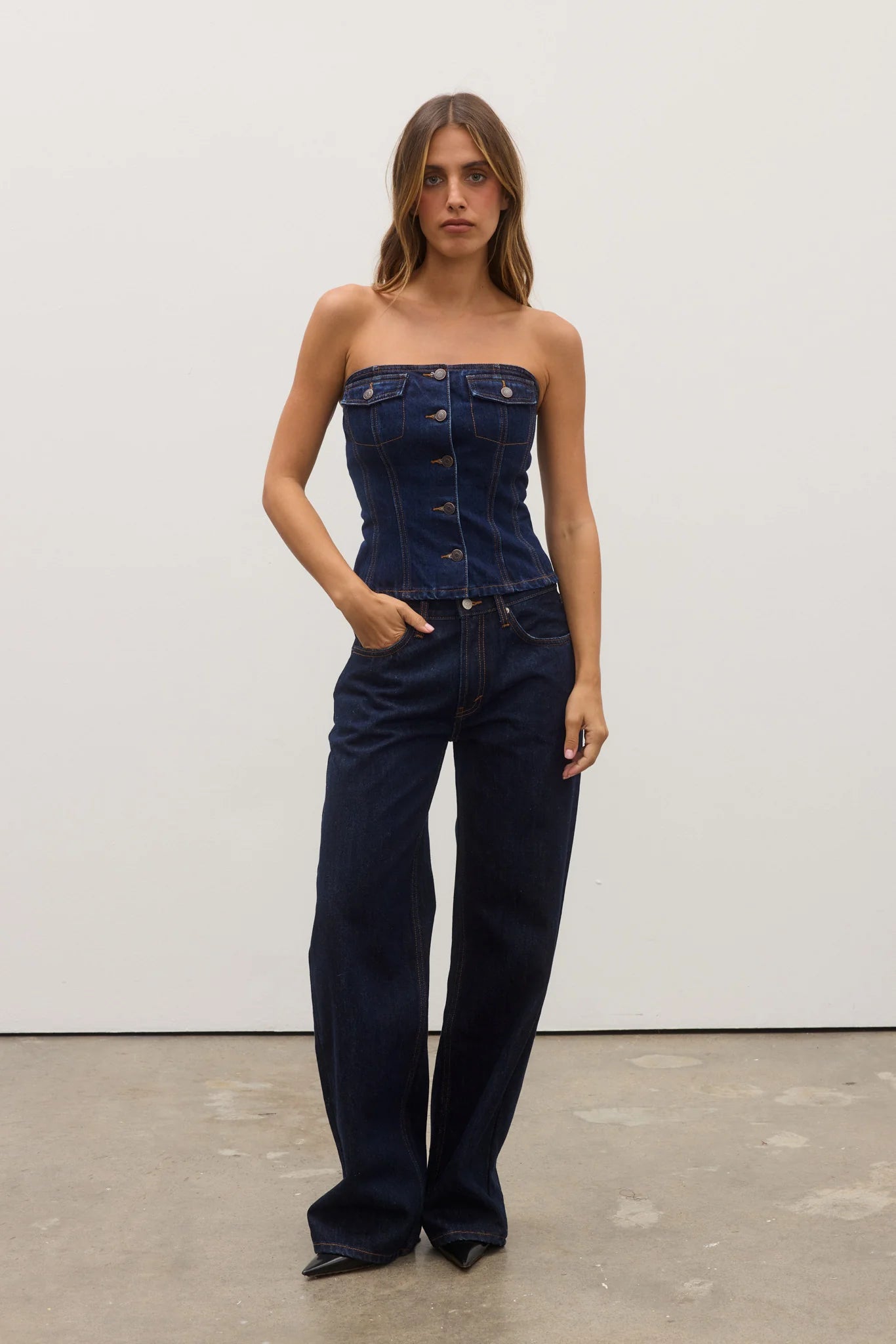 BAYSE - AVERY MID RISE JEAN - DARK INDIGO