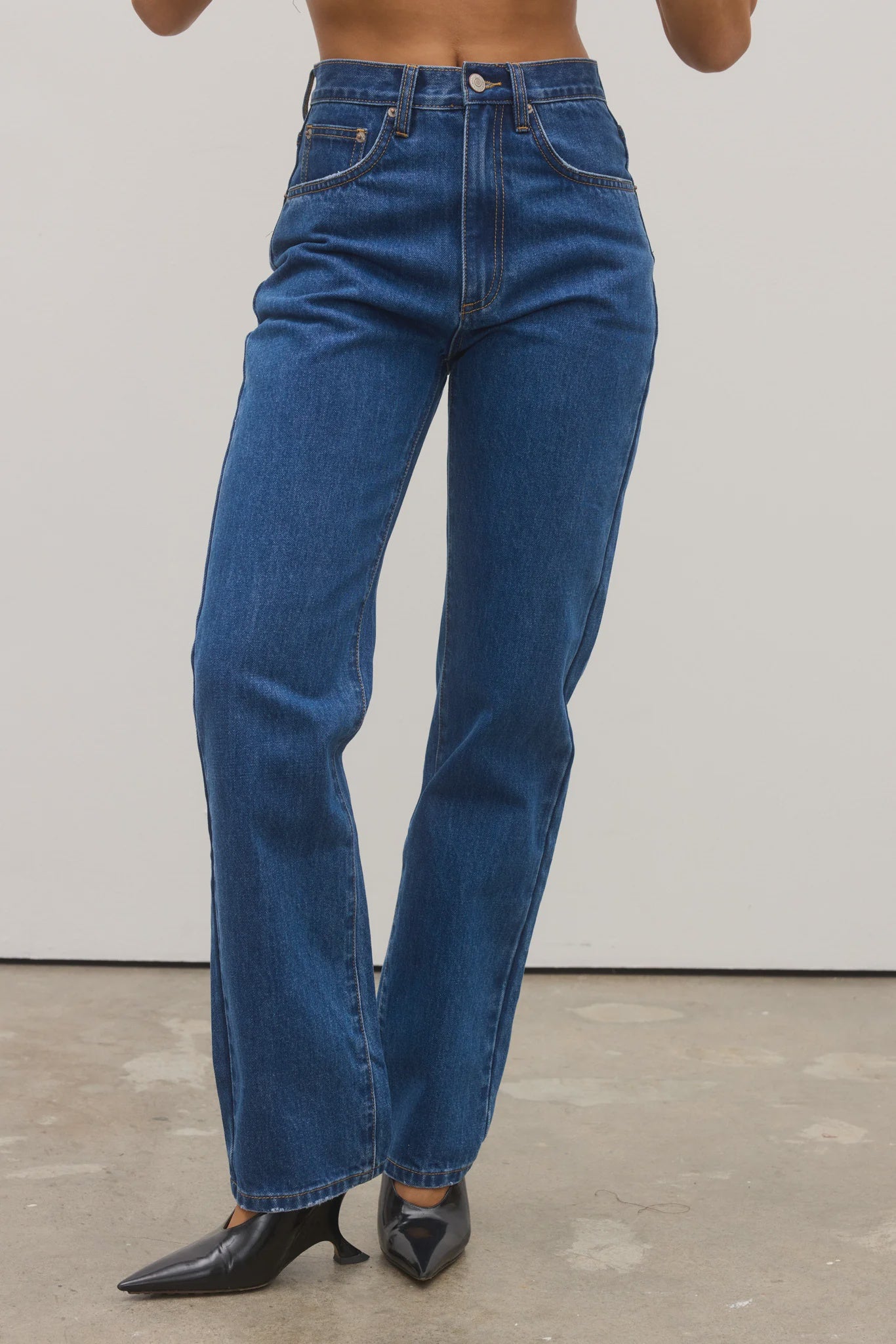 BAYSE - HEIDI HIGH WAISTED JEANS - DENVER BLUE
