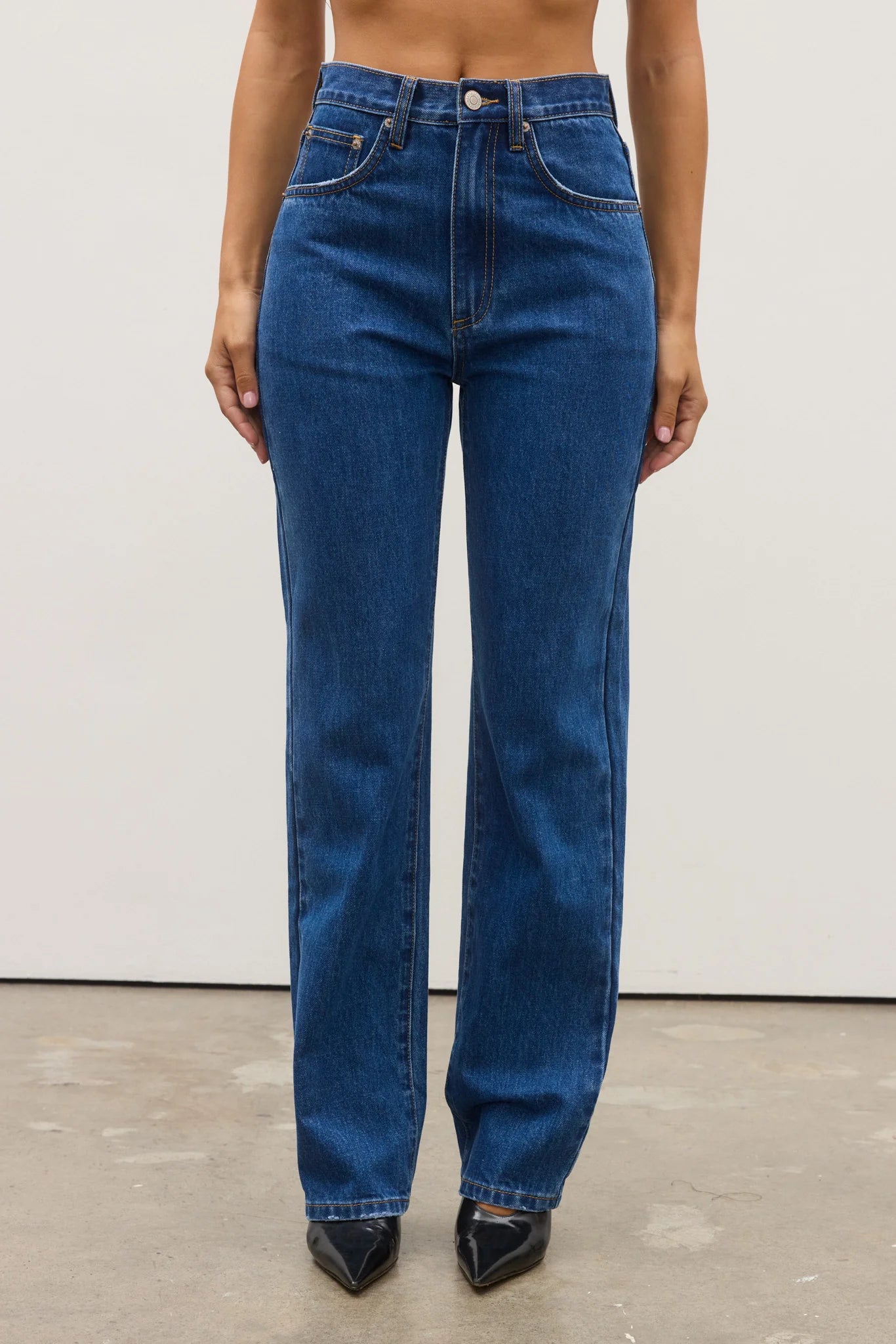 BAYSE - HEIDI HIGH WAISTED JEANS - DENVER BLUE