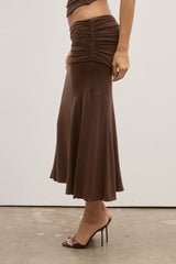 BAYSE - NOEMI SKIRT - CHOCOLATE