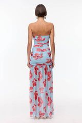 SUBOO - CHLOE FLORAL 3 WAY MAXI DRESS - BLUE PINK