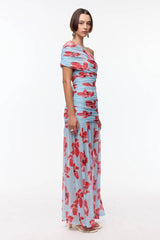 SUBOO - CHLOE FLORAL 3 WAY MAXI DRESS - BLUE PINK