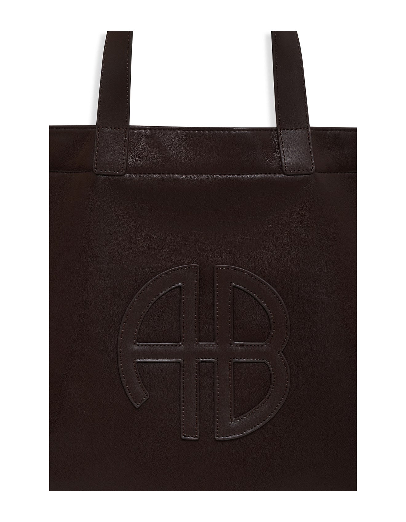 ANINE BING - LARGE RIO TOTE - DARK BROWN RECYCLED LEATHER