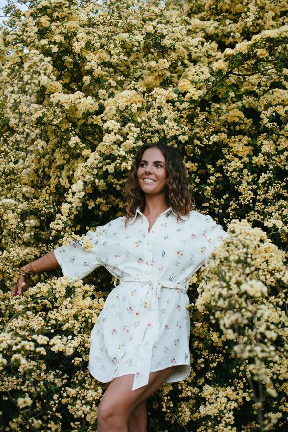 KELSIE ROSE CREATIVE - THE POSY SHIRT DRESS - WHITE FLORAL