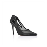 LANA WILKINSON - CATHERINE PUMP BLACK MESH & LEATHER - BLACK MESH
