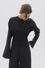 BAYSE - LEX LONG SLEEVE T-SHIRT - BLACK