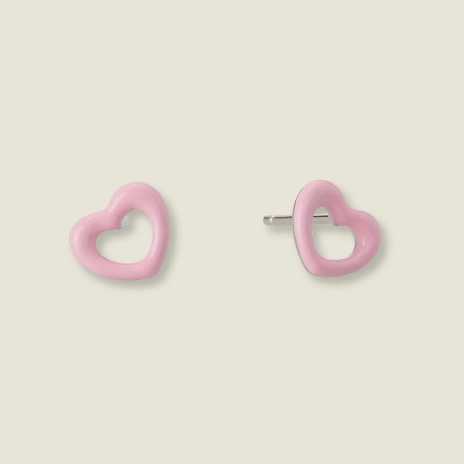 DOLCETTO DESIGNS -COMETA HEART STUD EARRINGS - RASPBERRY