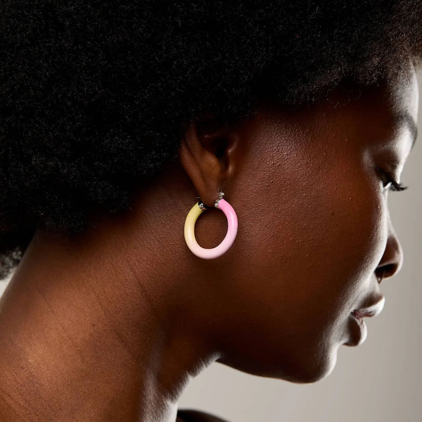 DOLCETTO DESIGNS - TROPICALE HOOP EARRING SUNSET - SILVER