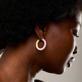 DOLCETTO DESIGNS - TROPICALE HOOP EARRING SUNSET - SILVER