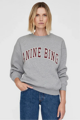 ANINE BING - SPENCER SWEATSHIRT HEATHER GREY BURGENDY