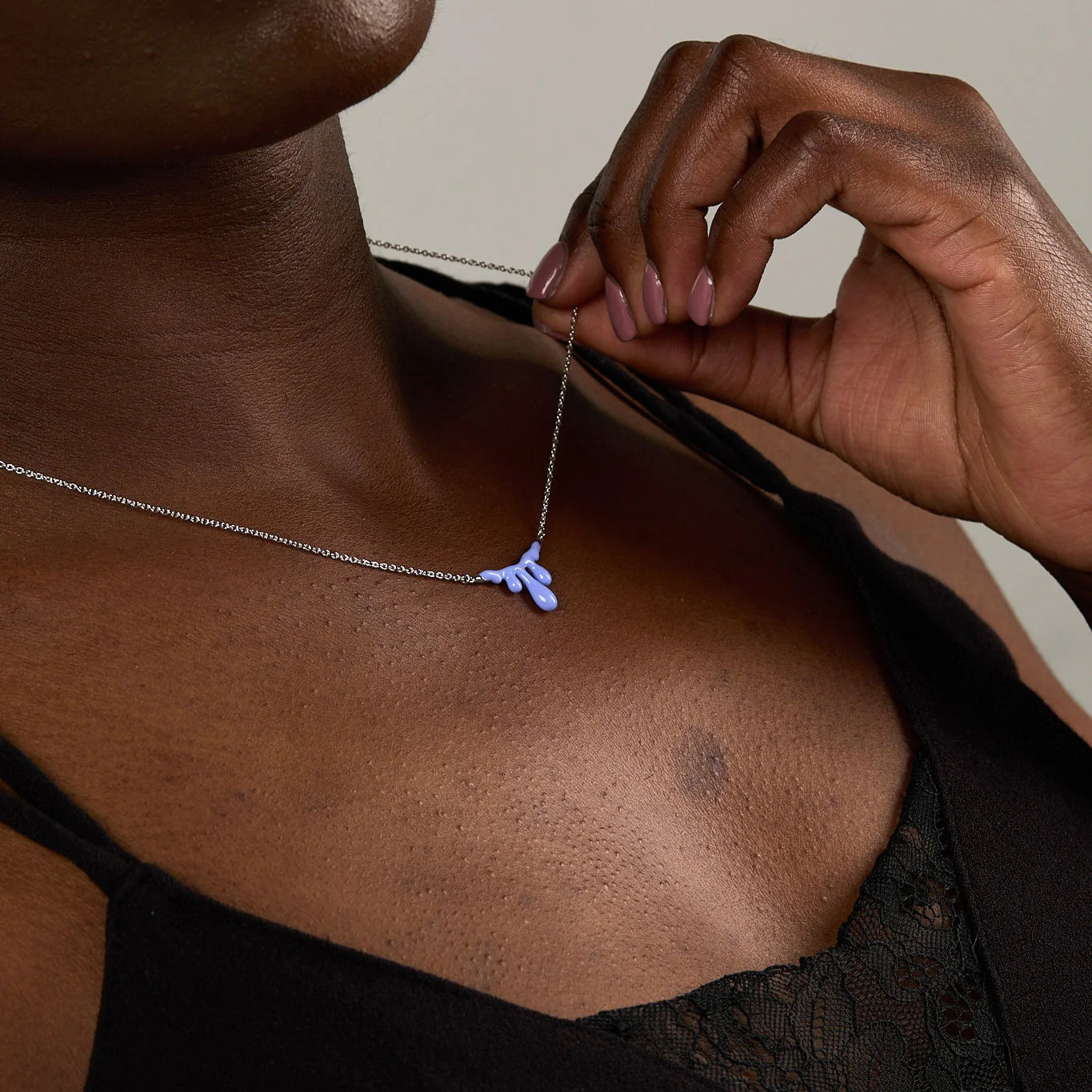 DOLCETTO DESIGNS - GELATO SILVER NECKLACE - LAVENDER