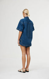 KINNEY - FREYA TOP - DARK DENIM