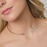 DOLCETTO DESIGNS - COMETA HEART CHOKER NECKLACE - RASPBERRY