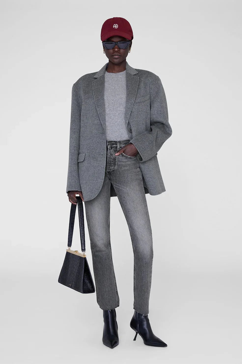 ANINE BING - JEREMY BASEBALL CAP - CABERNET