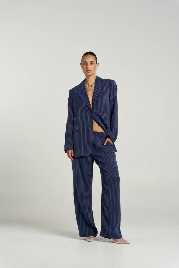PRE ORDER - SUMMI SUMMI - BOSS PANT - NAVY PINSTRIPE